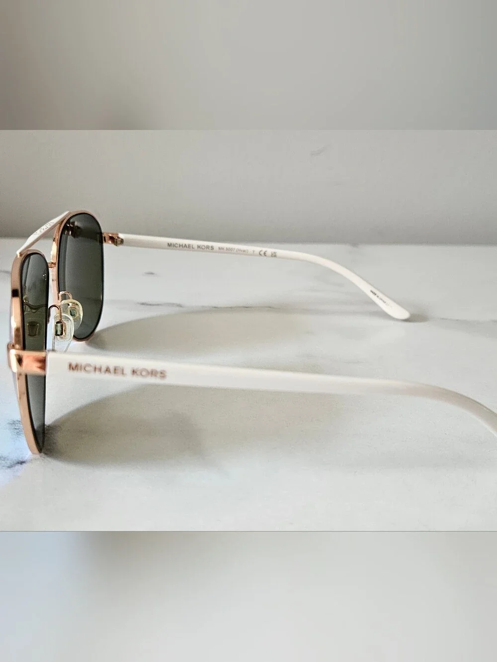Michael Kors Hvar Sunglasses In Rose Gold w/ Blue Mirror Lenses